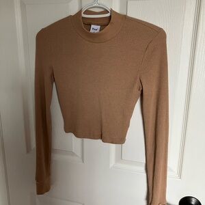 TNA Ribbed Knit Long-Sleeve - Soft Caramel - XS